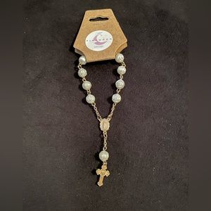 Mini Rosary with pearly style beads